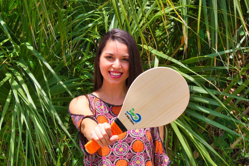 Vero Frescobol Frescobol Starter Set, 2 Vero Wood Paddles, Premium Orange Padded Grips, 2 Official Orange Balls, Beach Tote-Bag - Image 3
